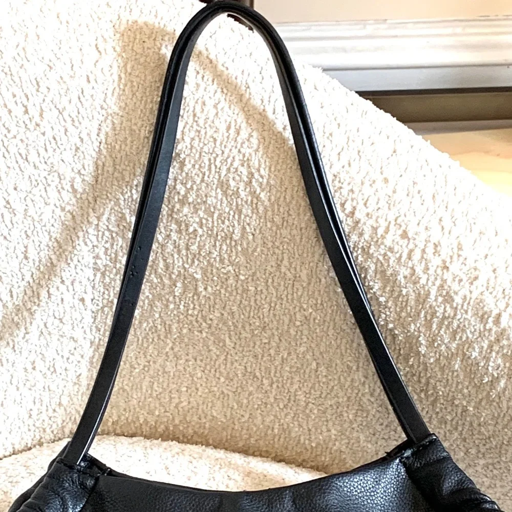 ZARA TRF Black Vegan Leather Hobo Shoulder Bag
